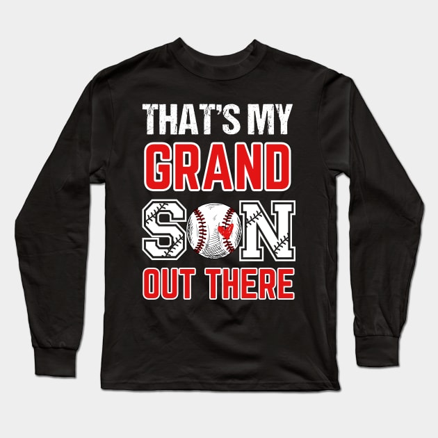 Women's Baseball Grandma That's My Grandsons Out There baseball mom Long Sleeve T-Shirt by Emouran